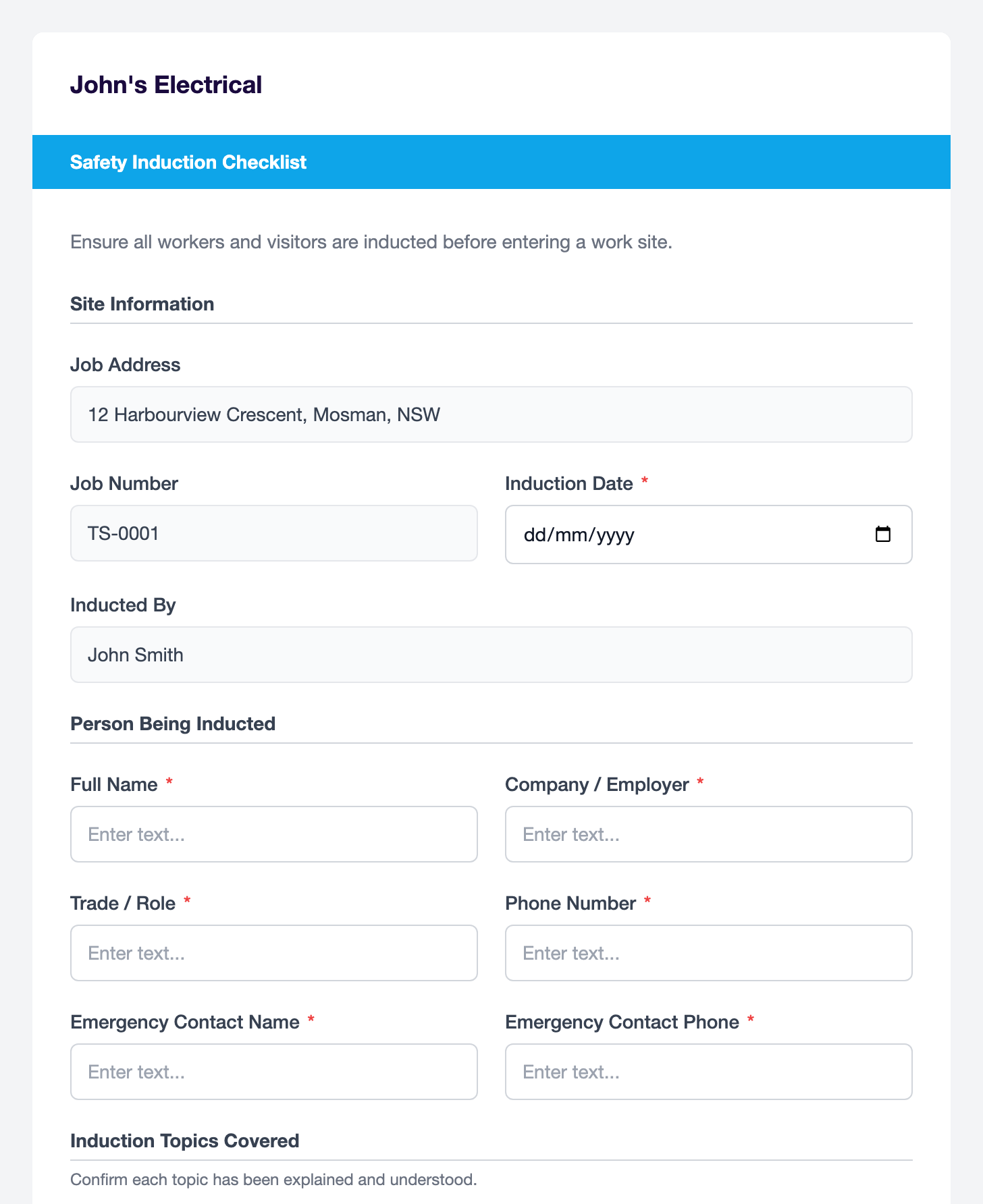 Filling in a form on the web