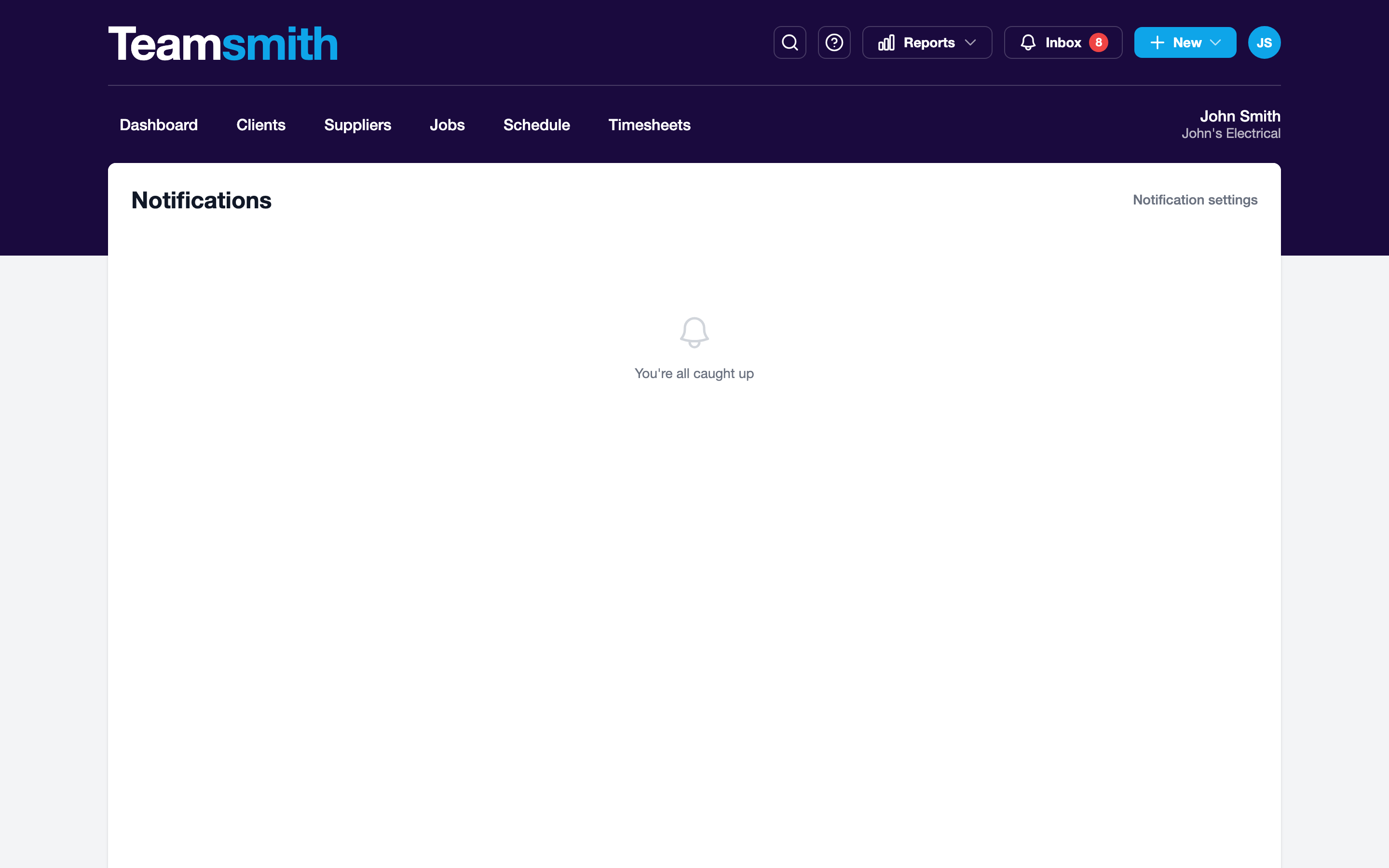 The notifications inbox and preferences on the web