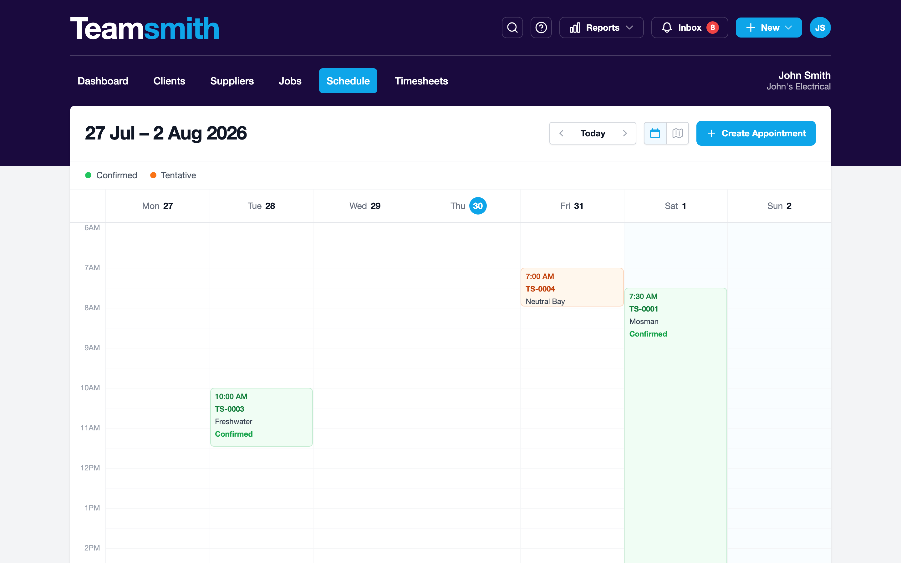 Team, calendar and map views on the web